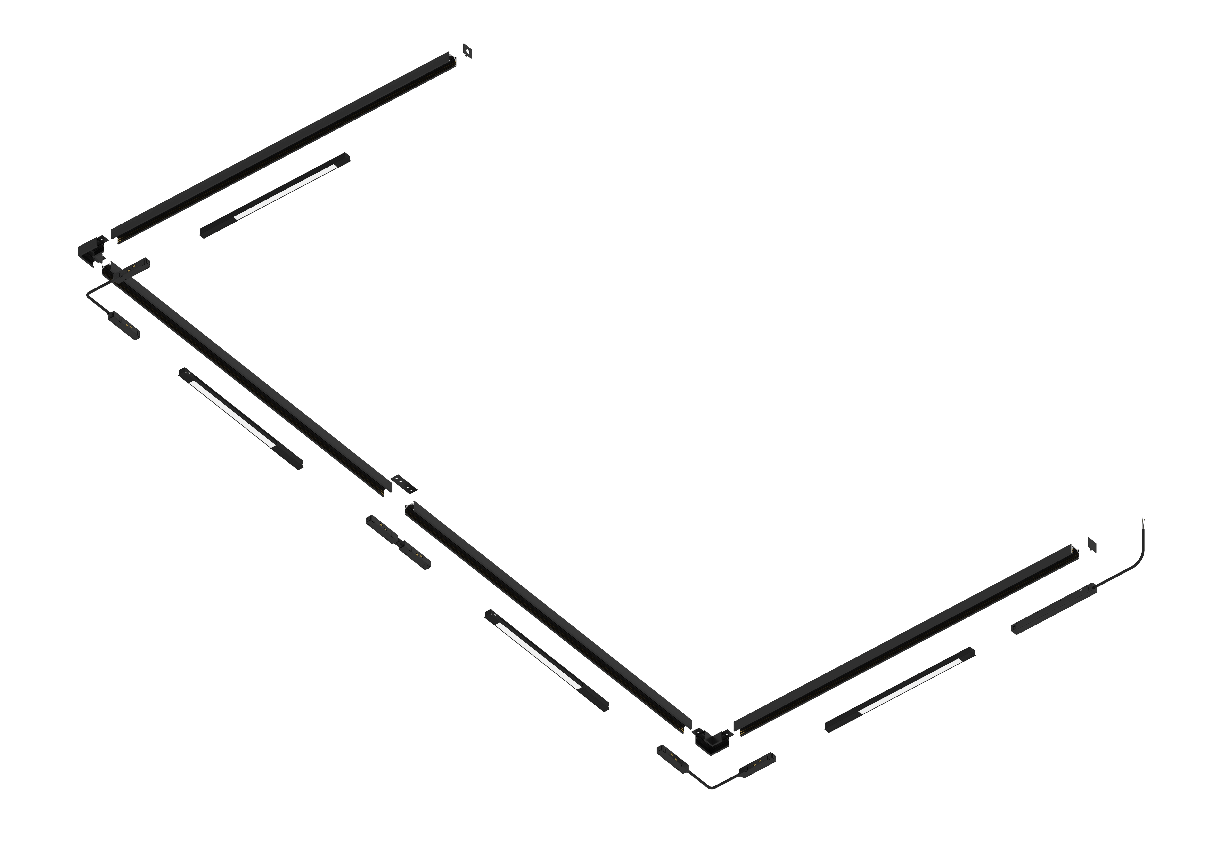 Шинопровод магнитный накладной crystal lux clt 0.114 01 l2000 bl